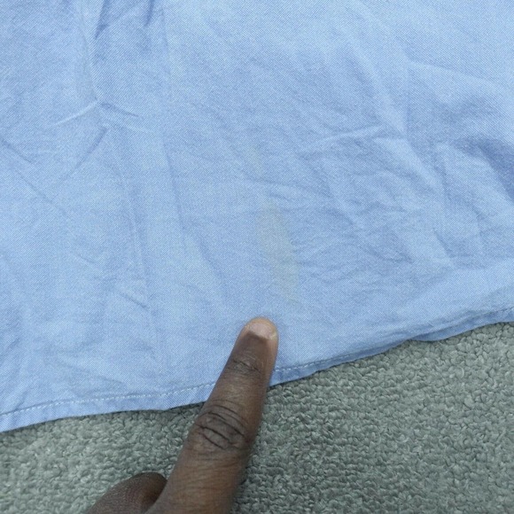 Izod Jeans Button Up Shirt Men's Size XL Blue Long Sleeve Collared 100% Cotton - Picture 10 of 11